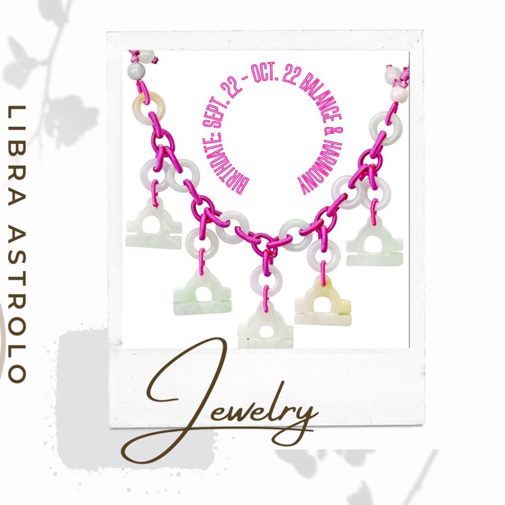 Libra Astrology Handmade Jade Necklace Pendant